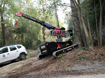 T-crane 1060 EVO minicrane on tracks and selfleveling